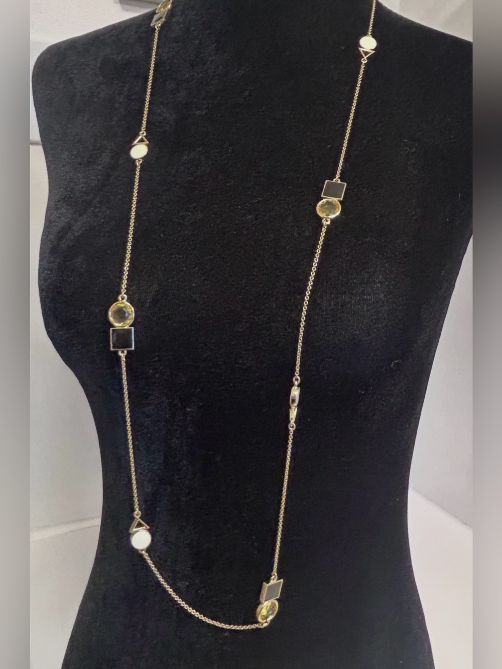 Kate Spade 40” Station Necklace Gold Tone with Enamel